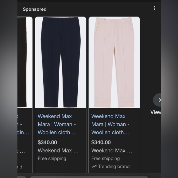 Max Mara Navy Women's Pants - Picture 2 of 8